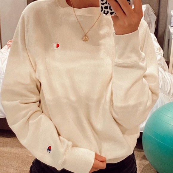 champion cream crewneck